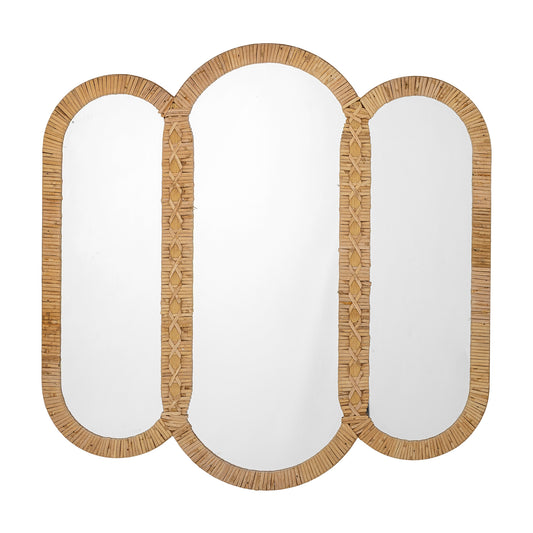 Cardiz Wall Mirror, Nature, Rattan