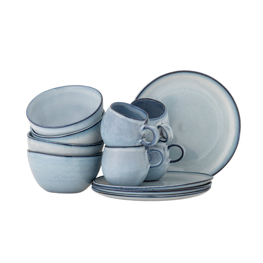 Sandrine Breakfast Set, Blue, Stoneware