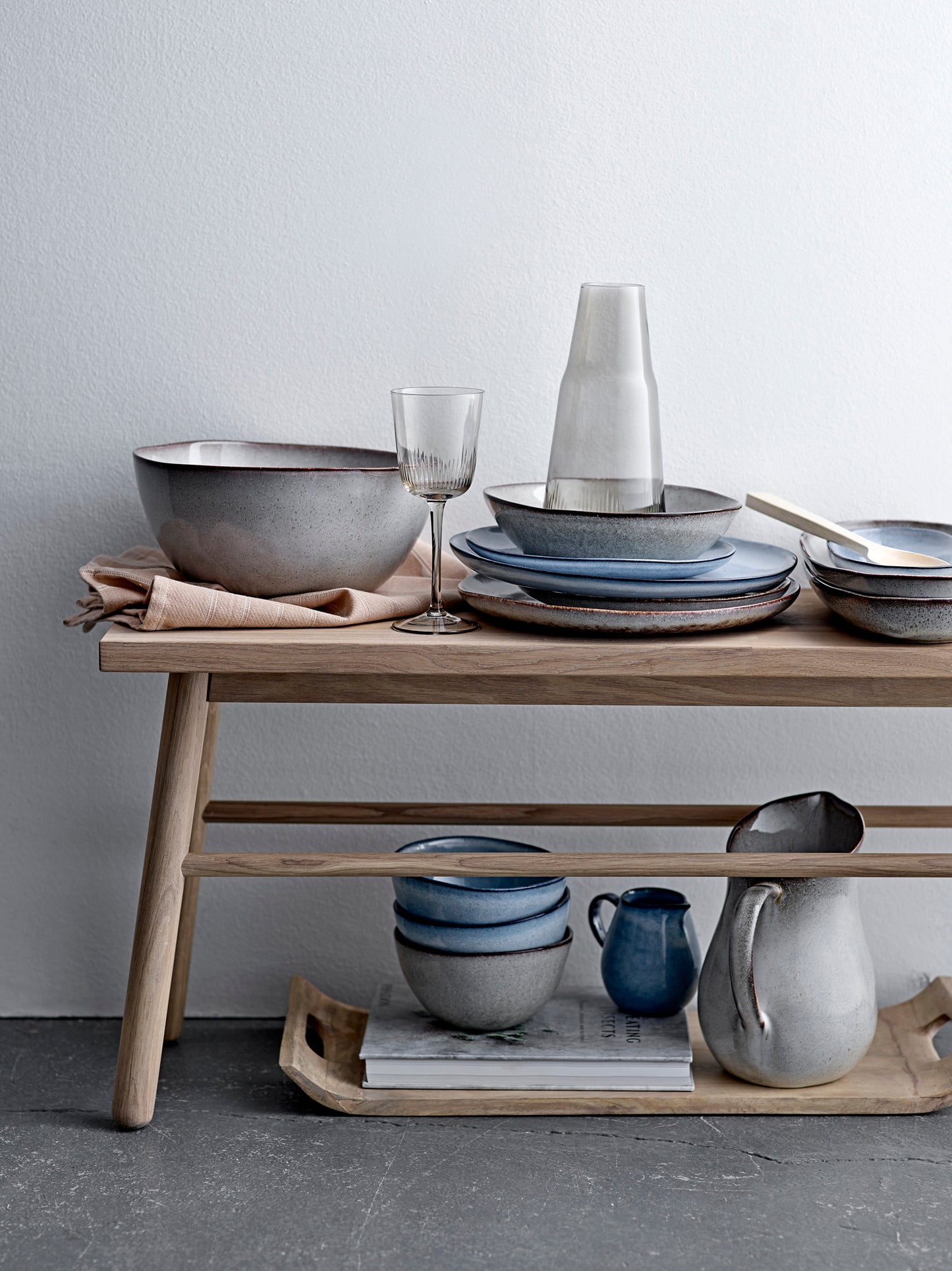 Sandrine Breakfast Set, Blue, Stoneware