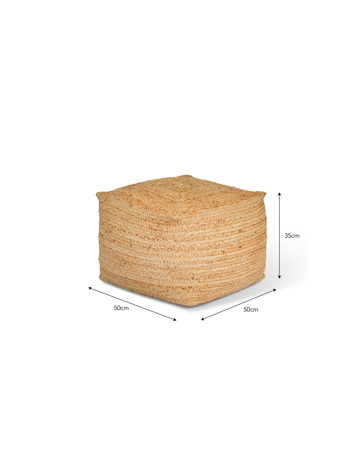 Cerney Square Foot Stool - Jute, Natural