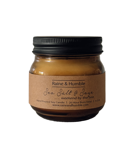 Soy Wax Scented Candle – Sea Salt & Sage