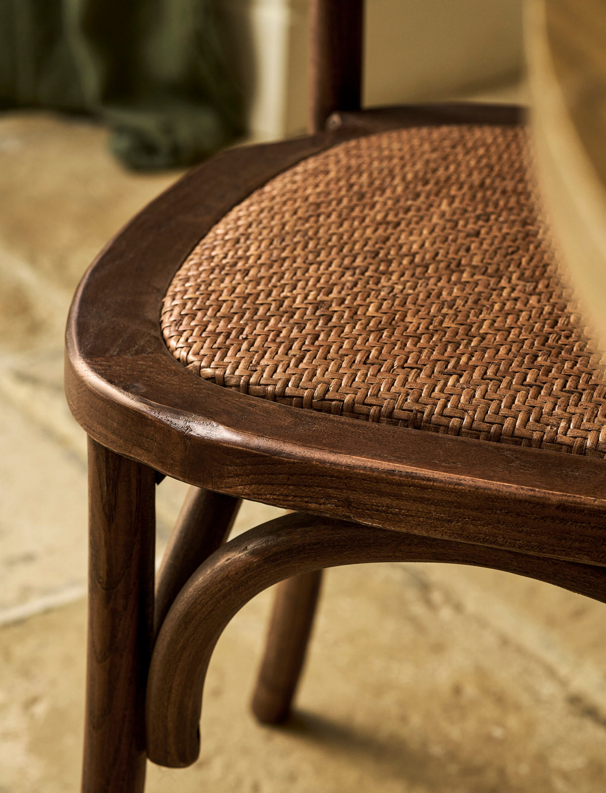 Fyfield Stacking Dining Chair - Elm Wood, Dark Natural, Set of 2