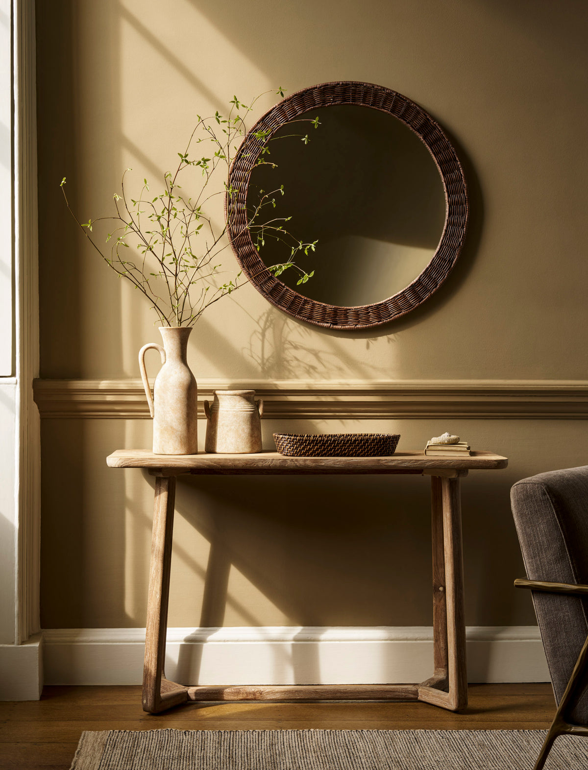 Knightwood Console Table - Reclaimed Teak, Natural Grey