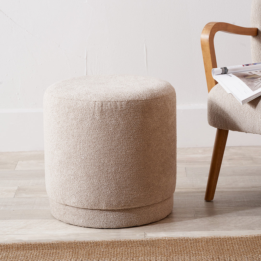 Sassari Fabric Cylinder Pouffe