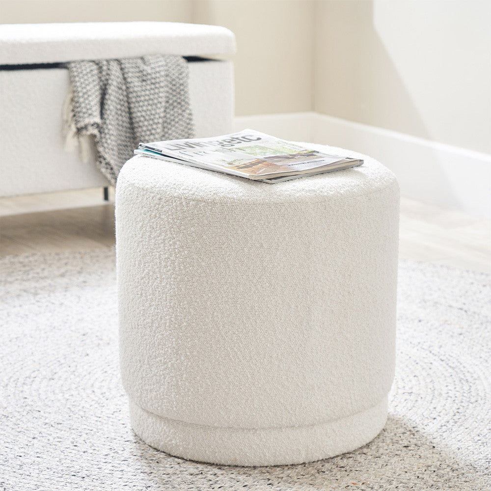 Sassari Fabric Cylinder Pouffe