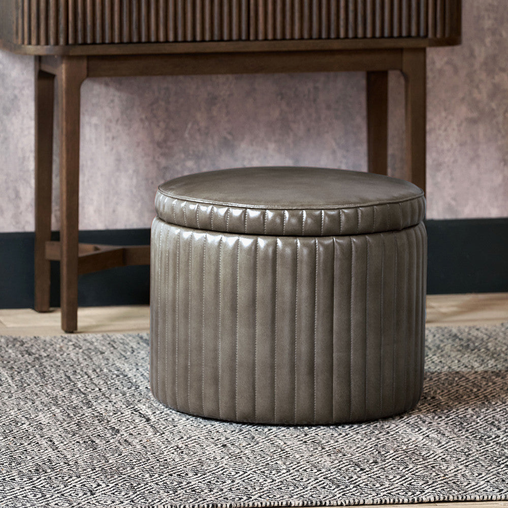 Alessandro Round Storage Pouffe