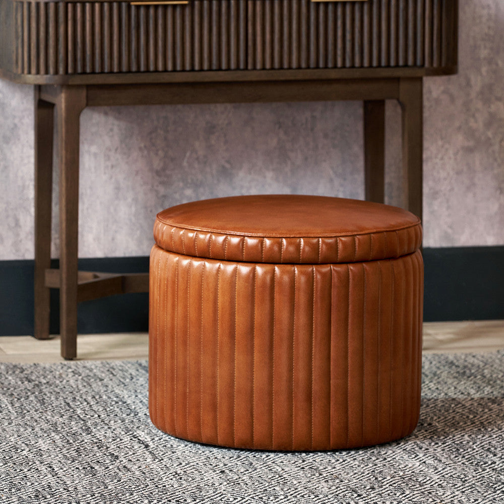 Alessandro Round Storage Pouffe
