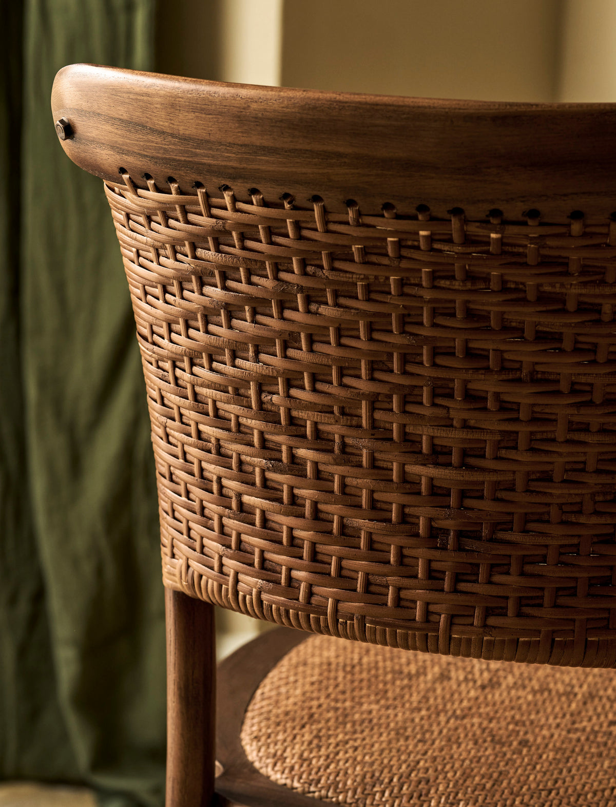 Fyfield Stacking Dining Chair - Elm Wood, Dark Natural, Set of 2