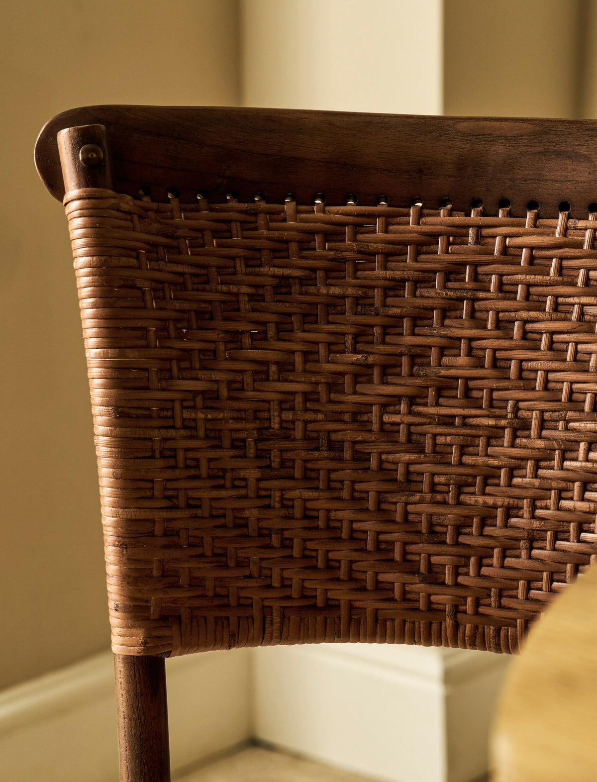 Fyfield Stacking Dining Chair - Elm Wood, Dark Natural, Set of 2