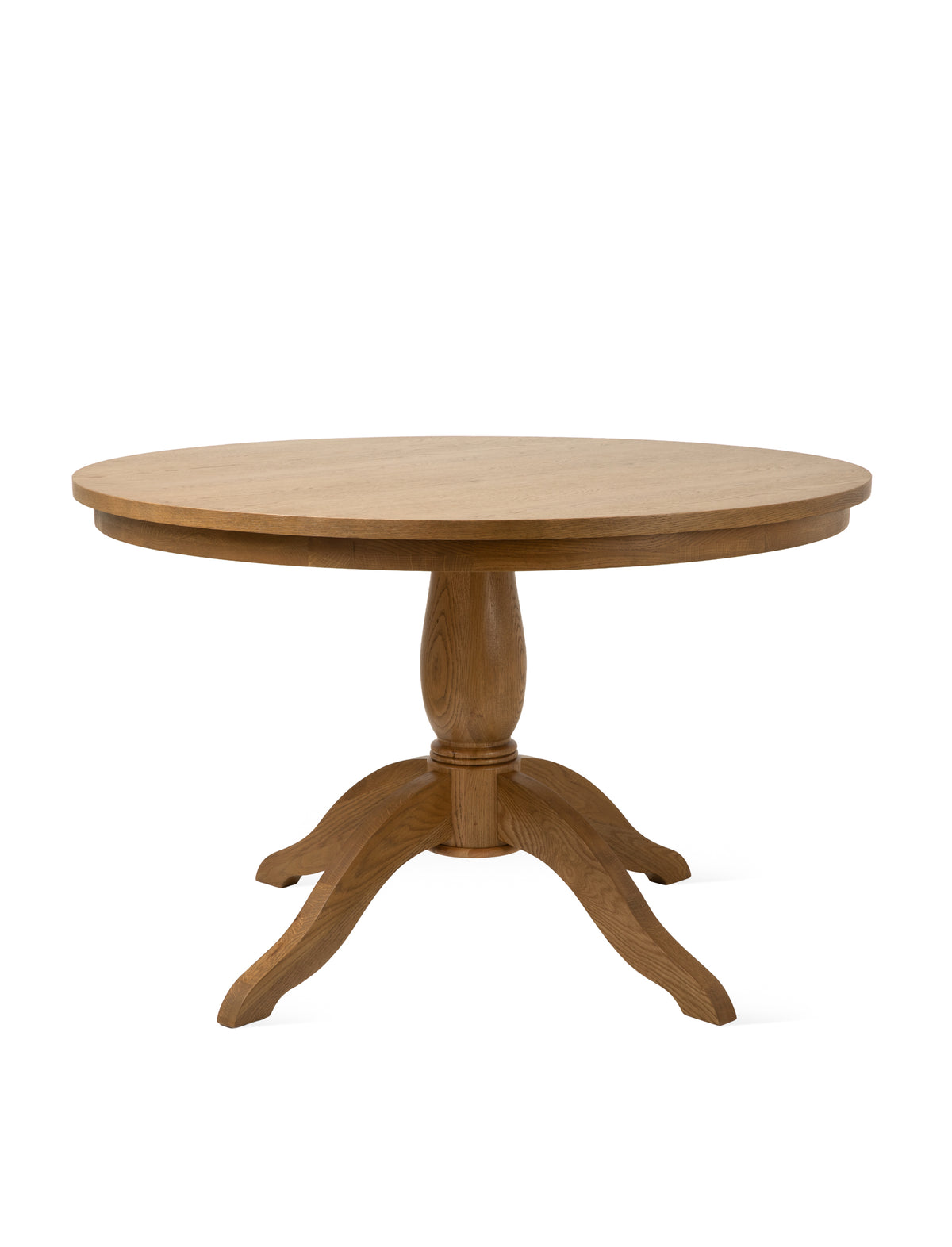 Oakhill Round Dining Table - Oak Wood, Dark Natural, Large