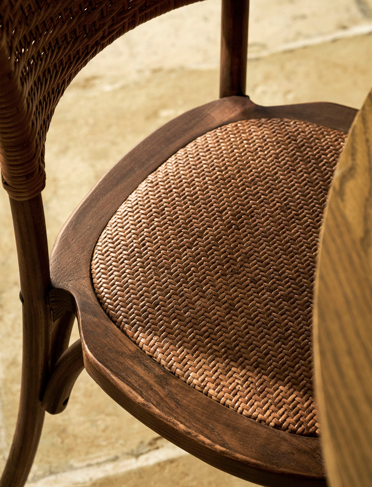 Fyfield Stacking Dining Chair - Elm Wood, Dark Natural, Set of 2