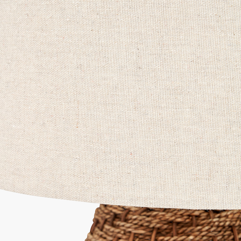 Brown Woven Seagrass Table Lamp