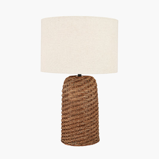 Brown Woven Seagrass Table Lamp
