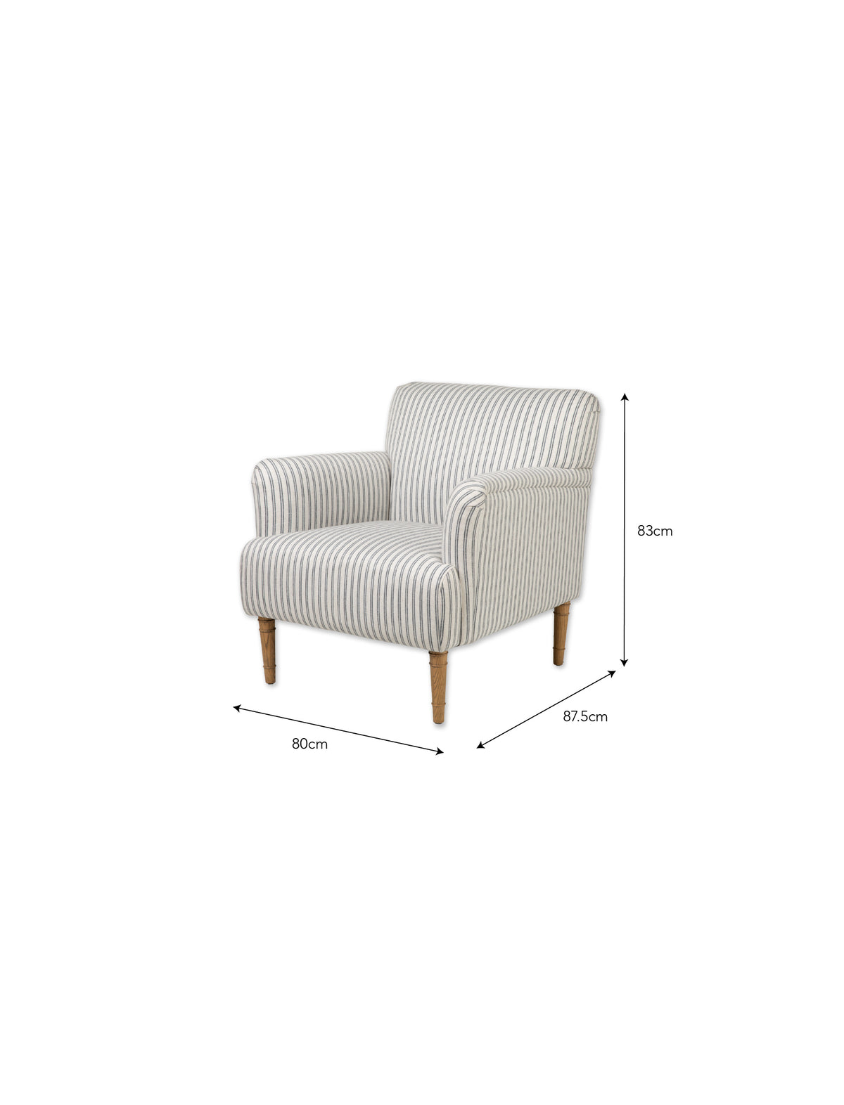 Aldwyn Armchair - Ash Wood, Carbon Stripe