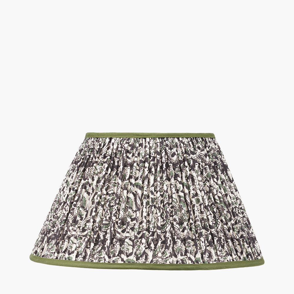 Green Floral Design Mushroom Pleat Tapered Lampshade