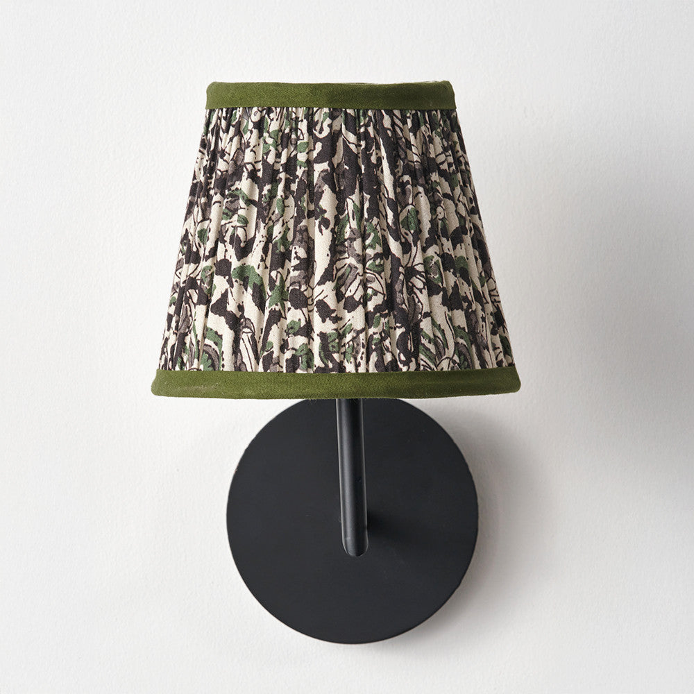 Green Floral Design Mushroom Pleat Tapered Lampshade