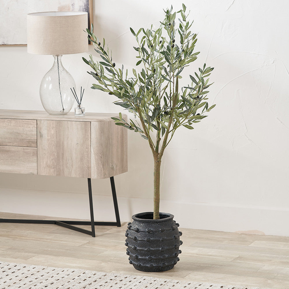 Cream Bobble Fibrestone Decorative Planter