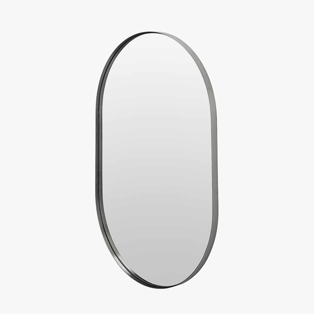 Metal Slim Frame Oval Wall Mirror
