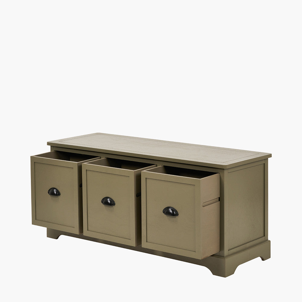 Croft Linen Pine Wood 3 Drawer Unit