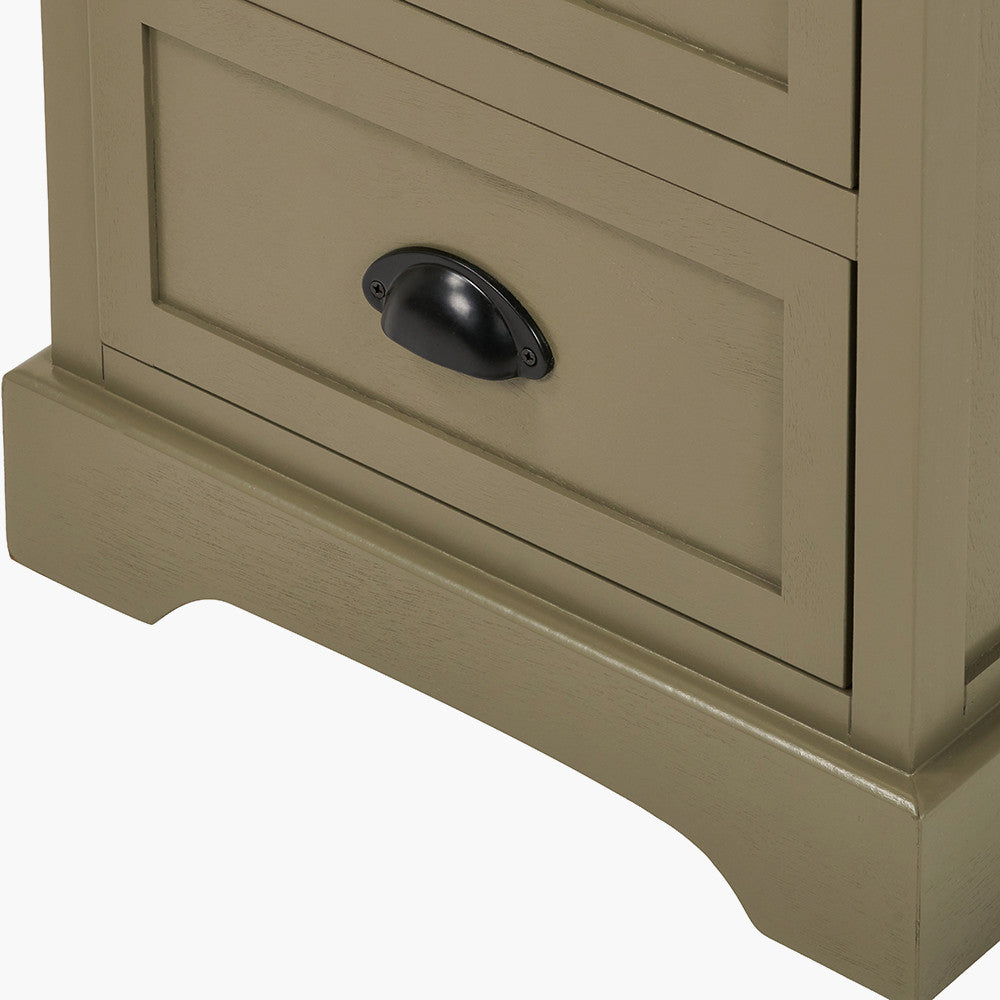 Olive Pine Wood 5 Drawer Unit