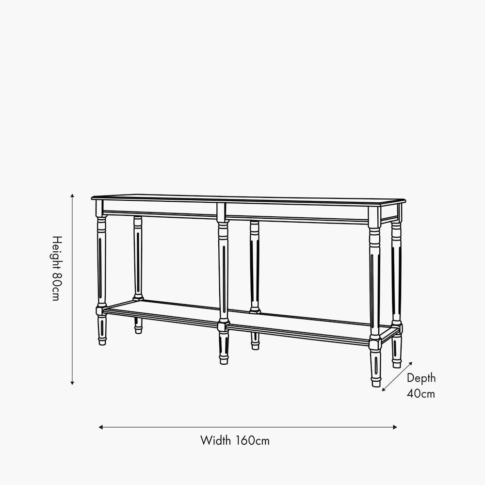 Heritage Pine Wood Large Console Table