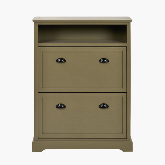 Croft Olive Pine Wood Shoe Storage Unit