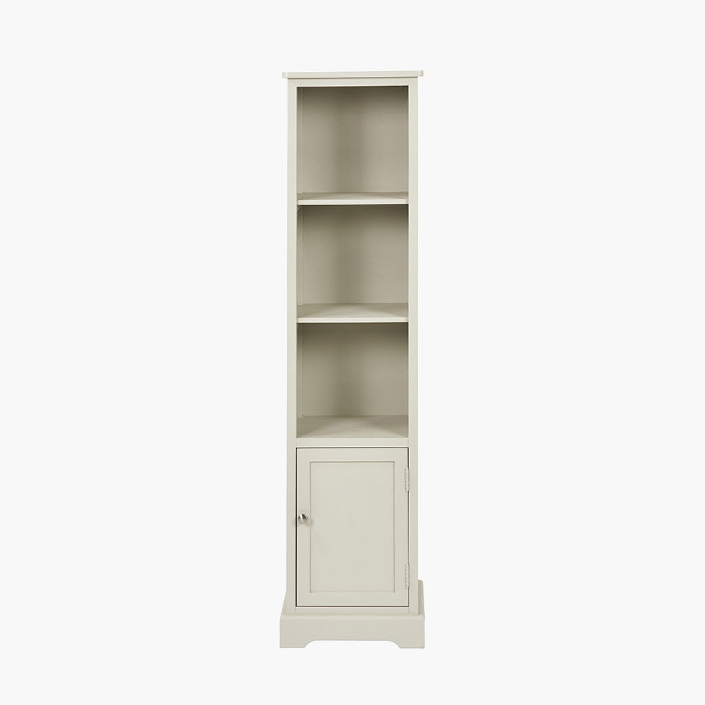 Pine Wood Slim 1 Door 3 Shelf Unit