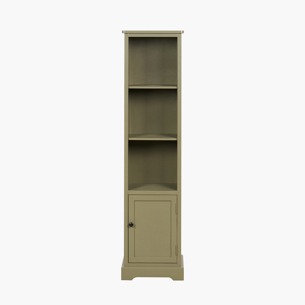 Pine Wood Slim 1 Door 3 Shelf Unit