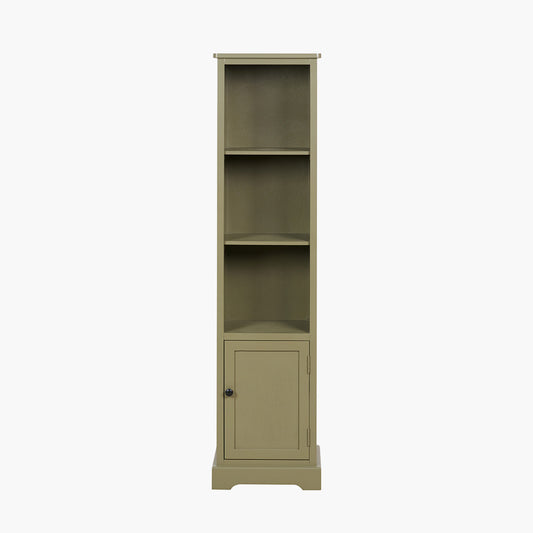 Pine Wood Slim 1 Door 3 Shelf Unit