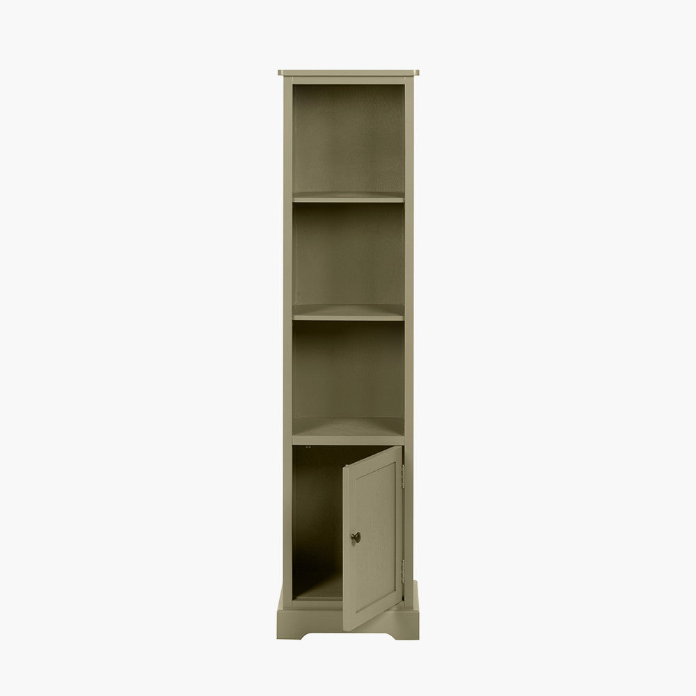 Pine Wood Slim 1 Door 3 Shelf Unit
