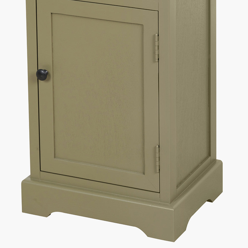 Pine Wood Slim 1 Door 3 Shelf Unit