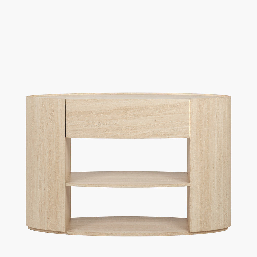 Tivoli Travertine Effect Veneer 1 Drawer Console table