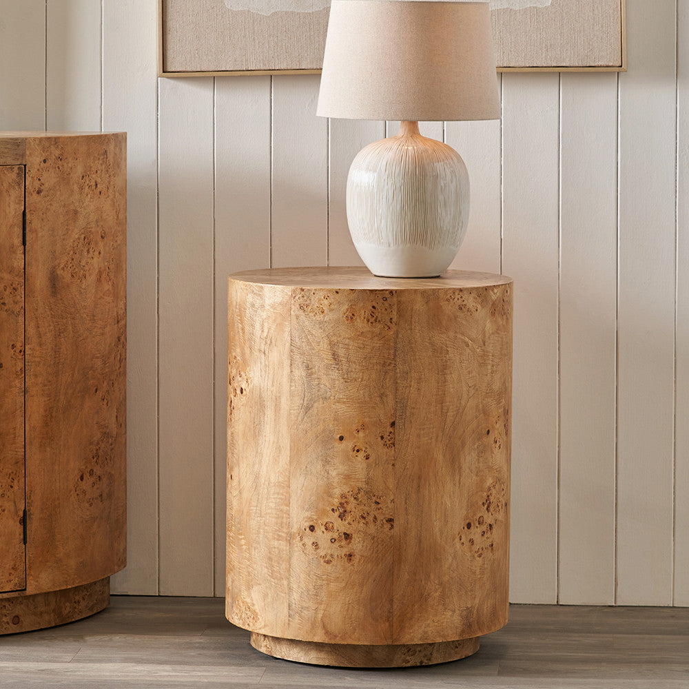 Burr Wood Effect Side Table