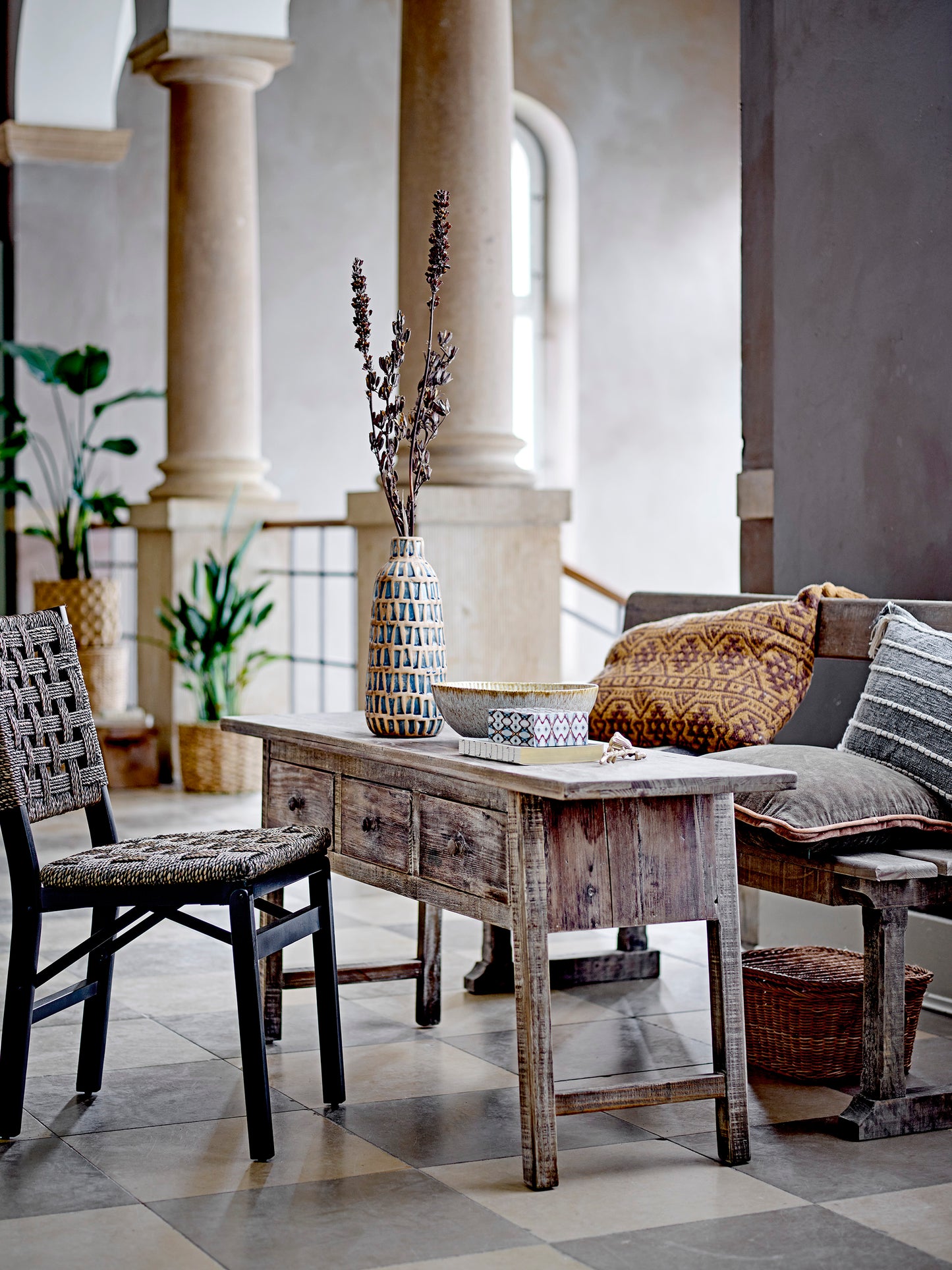 Camden Console Table, Nature, Reclaimed Pine Wood