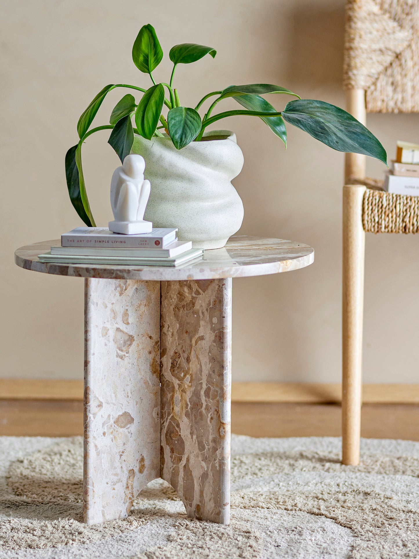 Jasmia Side Table, Marble