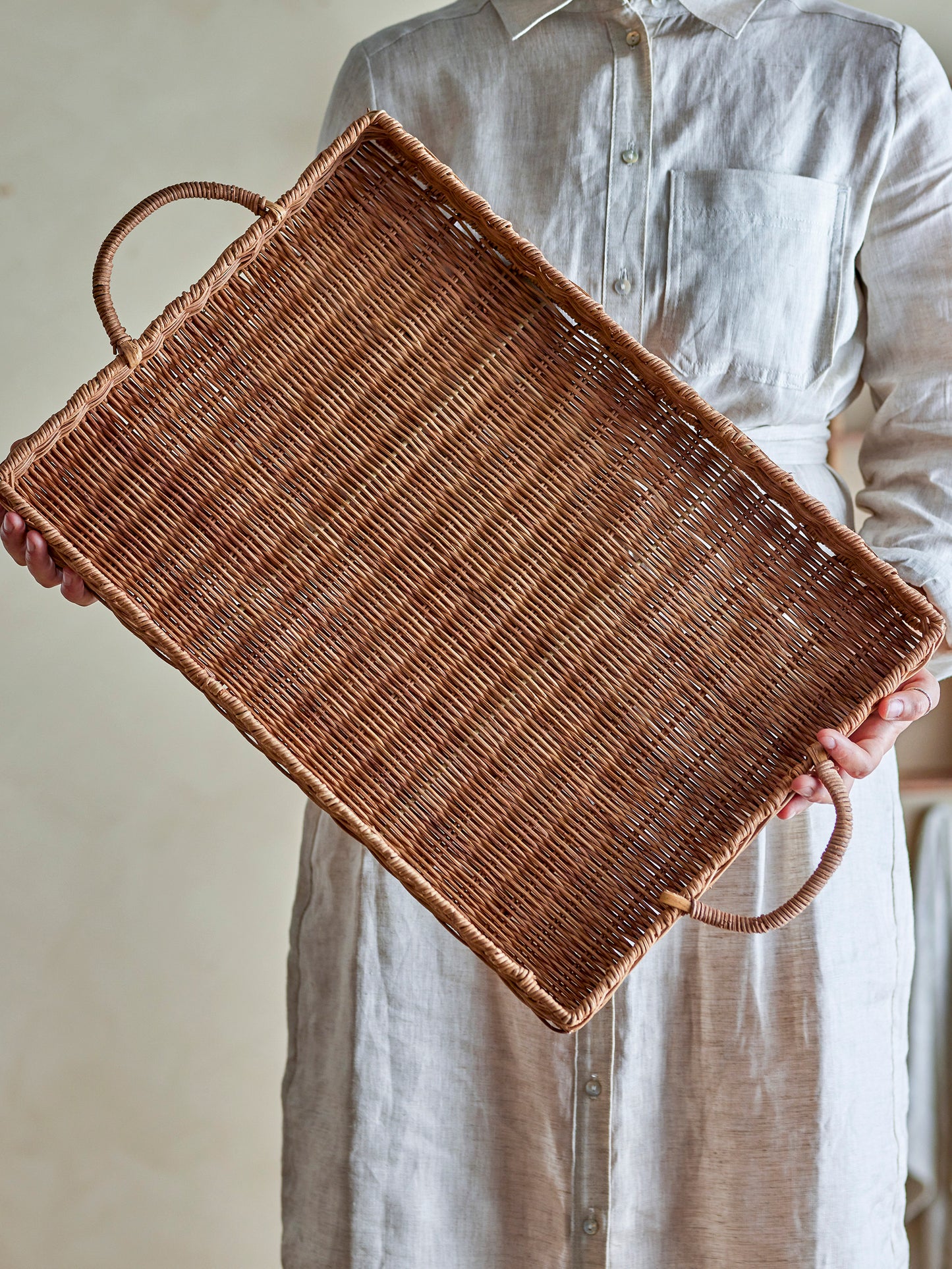 Nevin Serving Tray, Nature, Rattan