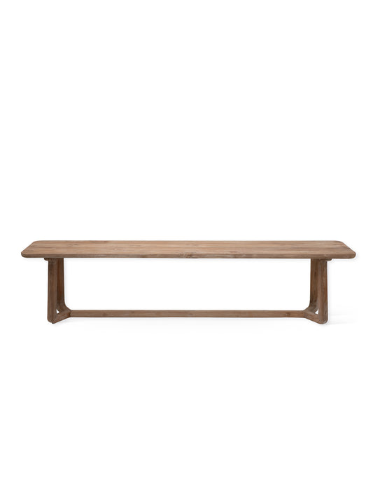 Knightwood Dining Bench - Reclaimed Teak, Natural Grey