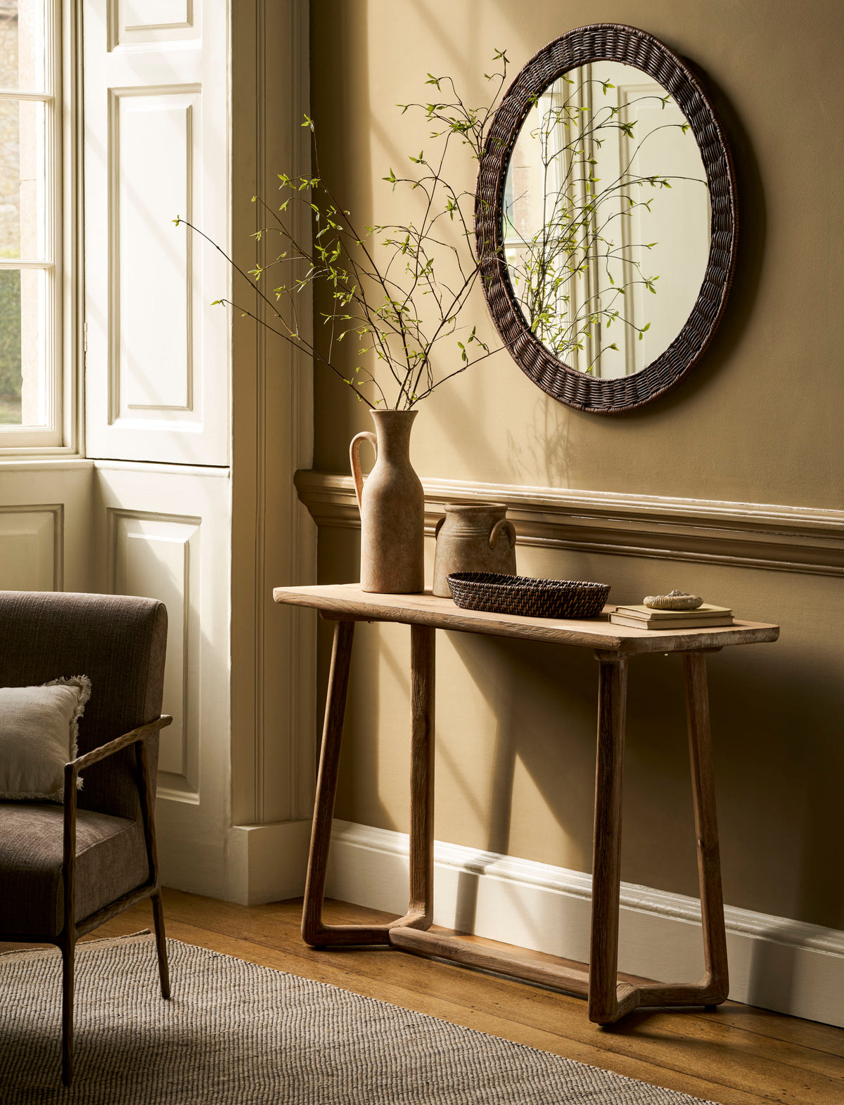 Knightwood Console Table - Reclaimed Teak, Natural Grey
