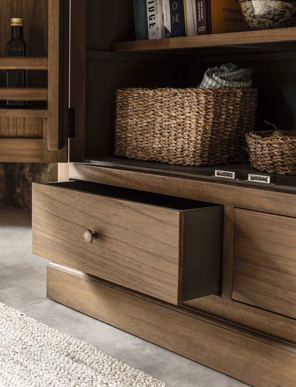 Walcote Pantry Cupboard- Bayur Wood, Natural