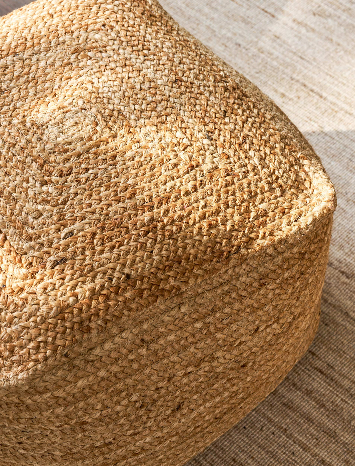 Cerney Square Foot Stool - Jute, Natural