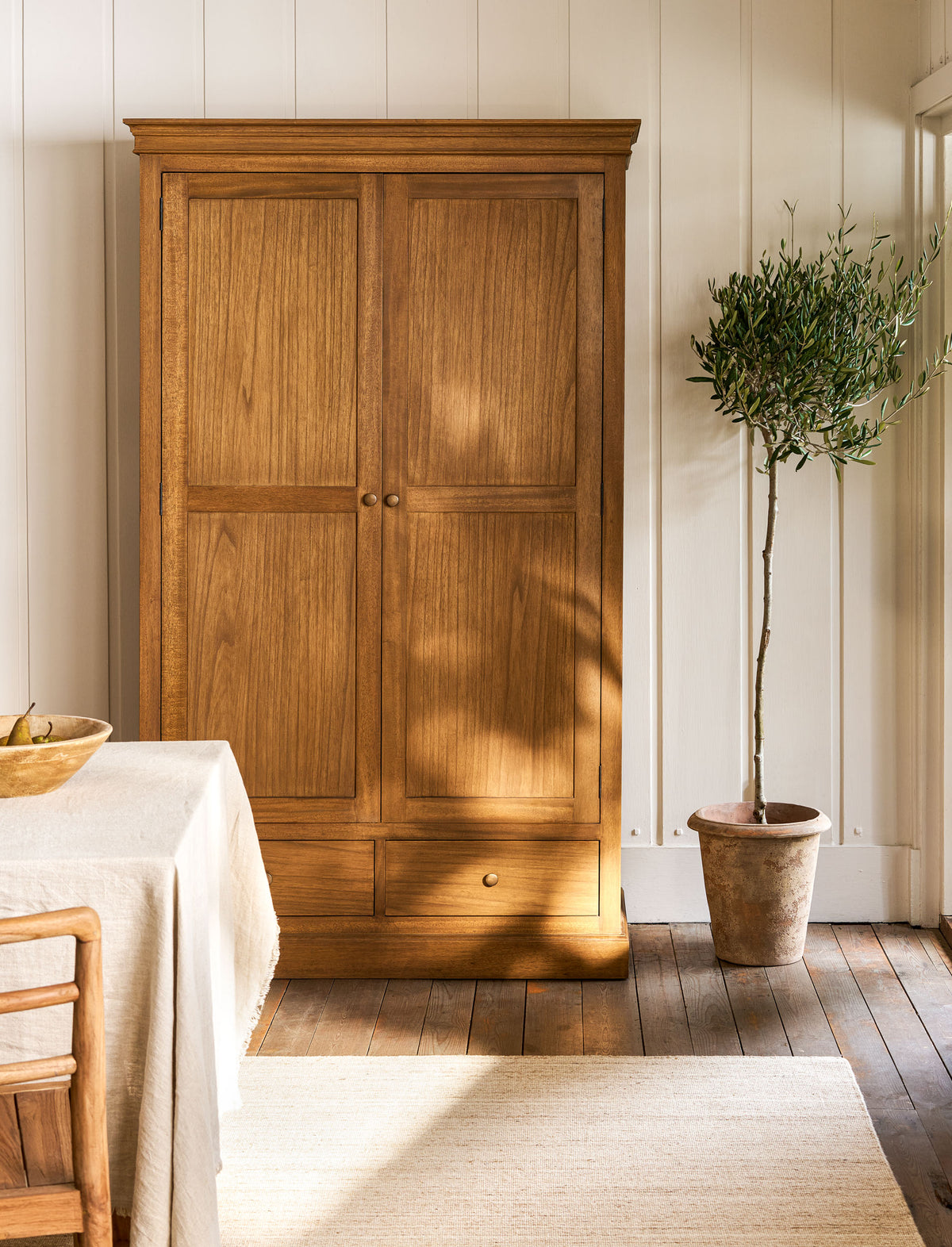 Walcote Pantry Cupboard- Bayur Wood, Natural