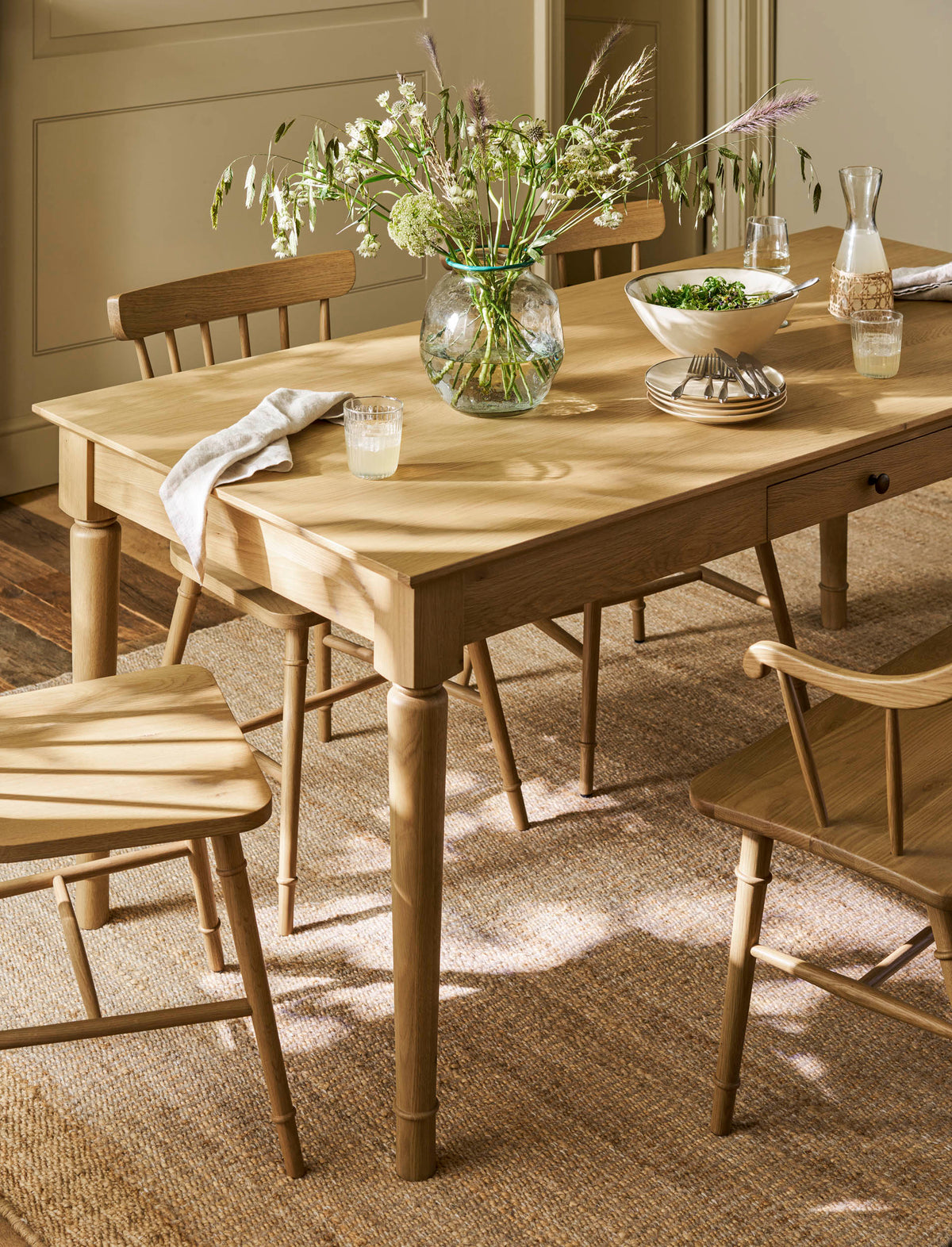 Oakwoth Dining Table - Oak Wood, Natural