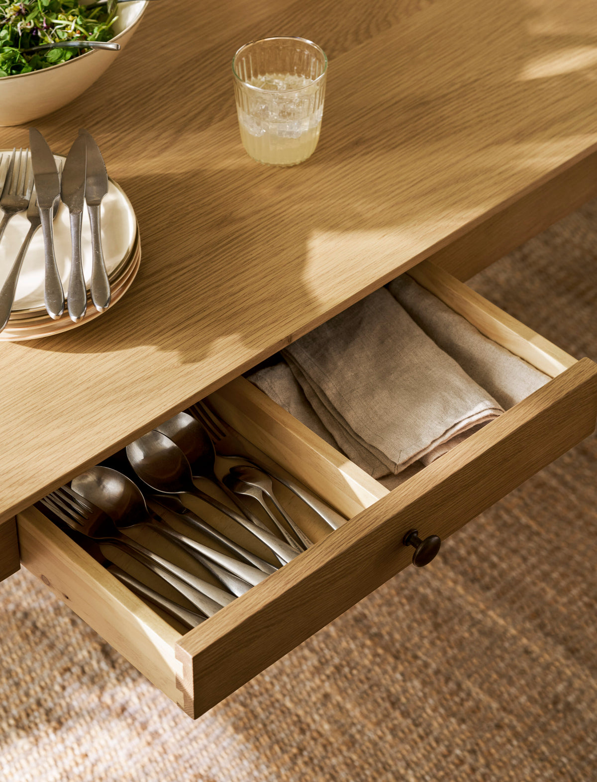 Oakwoth Dining Table - Oak Wood, Natural