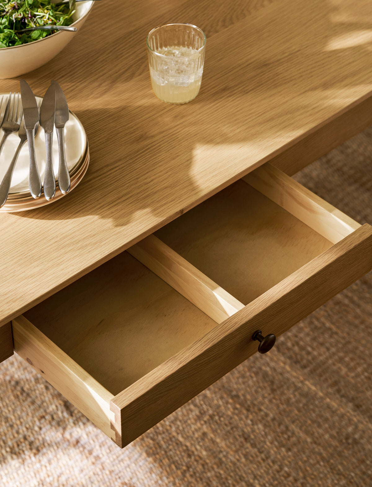 Oakwoth Dining Table - Oak Wood, Natural