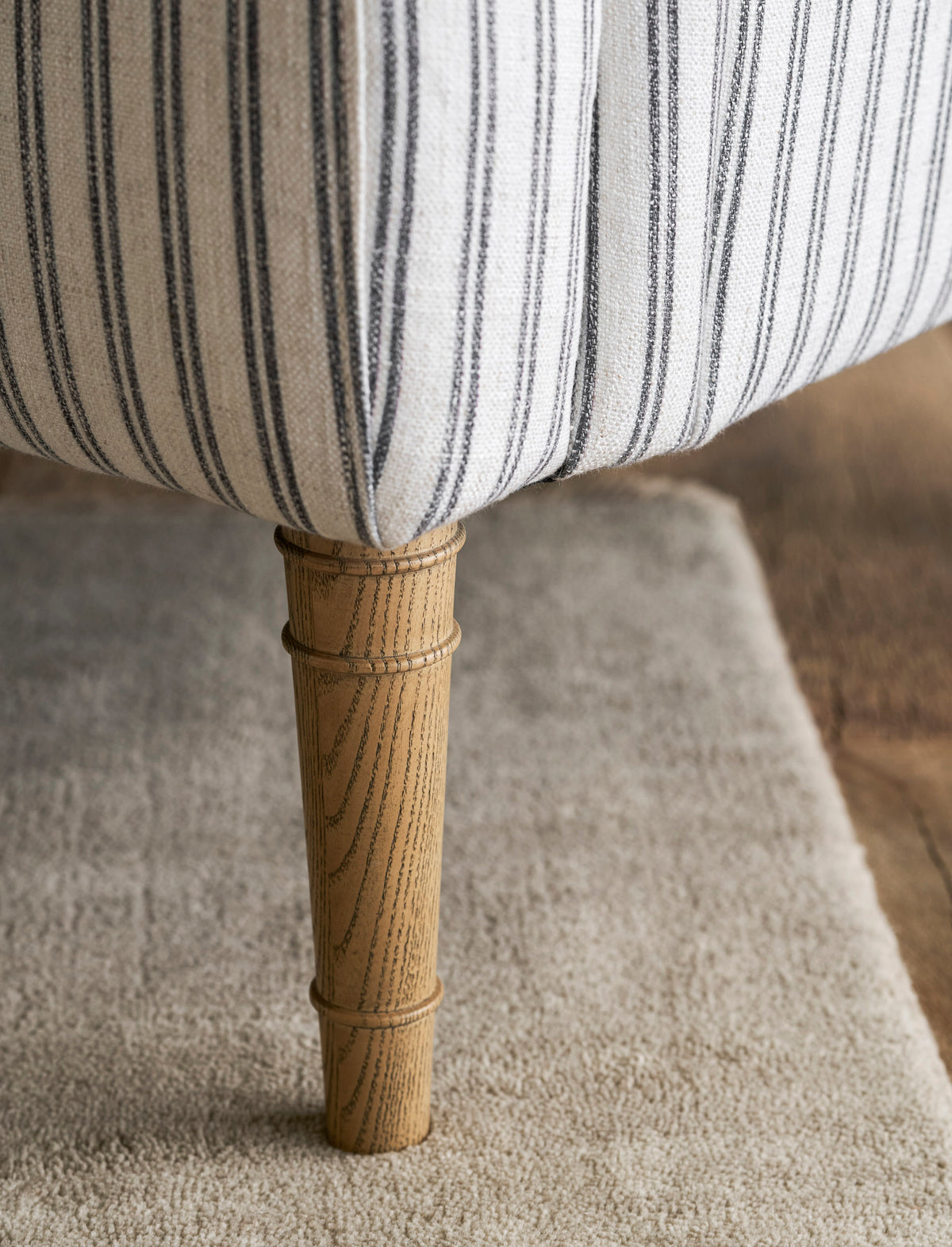 Aldwyn Armchair - Ash Wood, Carbon Stripe