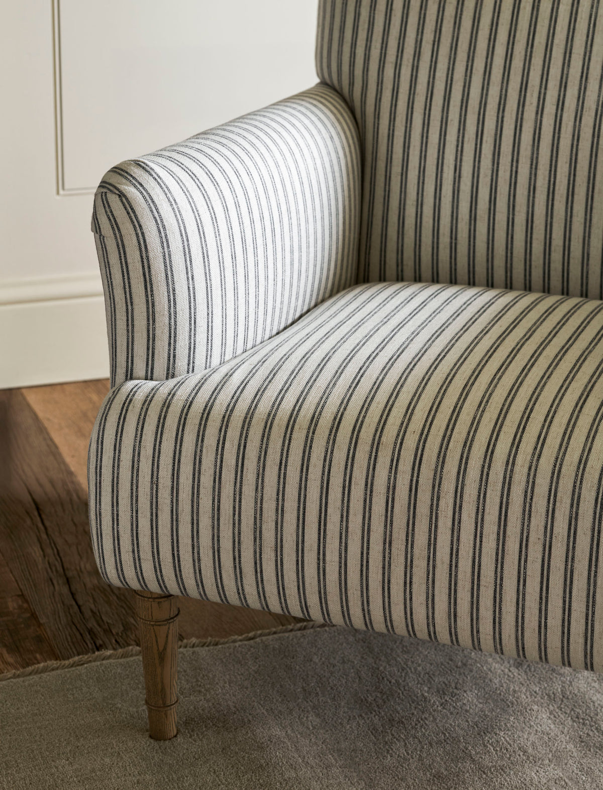 Aldwyn Armchair - Ash Wood, Carbon Stripe