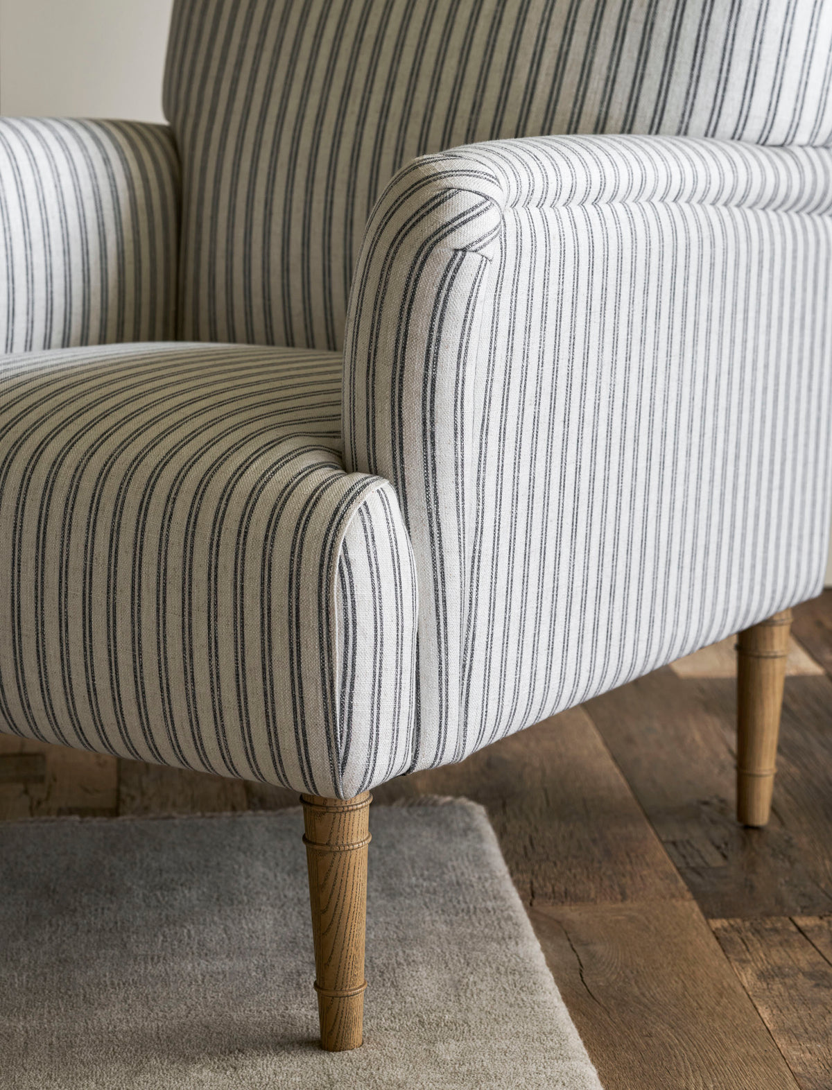 Aldwyn Armchair - Ash Wood, Carbon Stripe