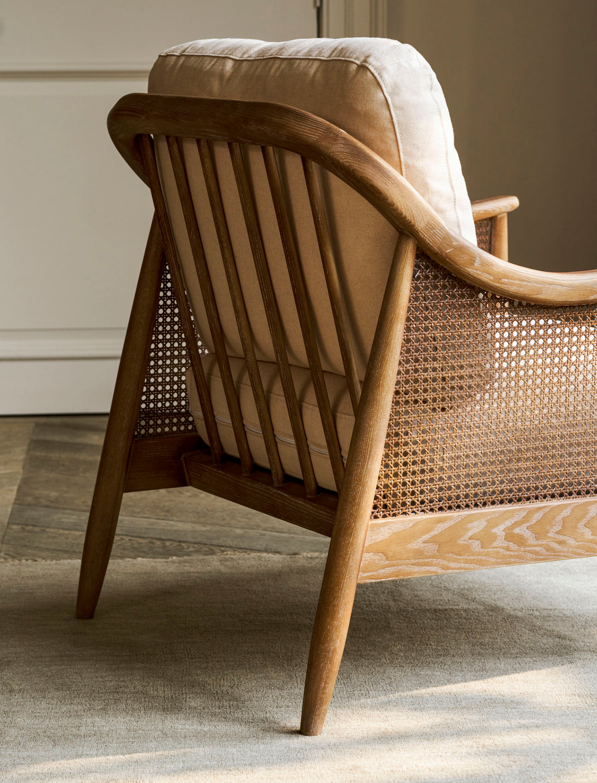 Templecombe Rattan Armchair - Ash Wood, Oatmeal