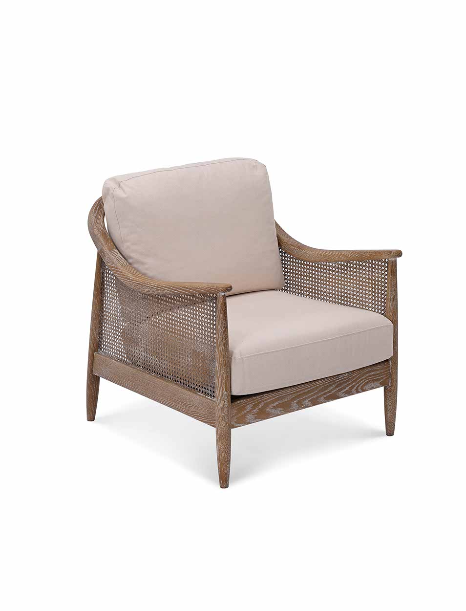 Templecombe Rattan Armchair - Ash Wood, Oatmeal