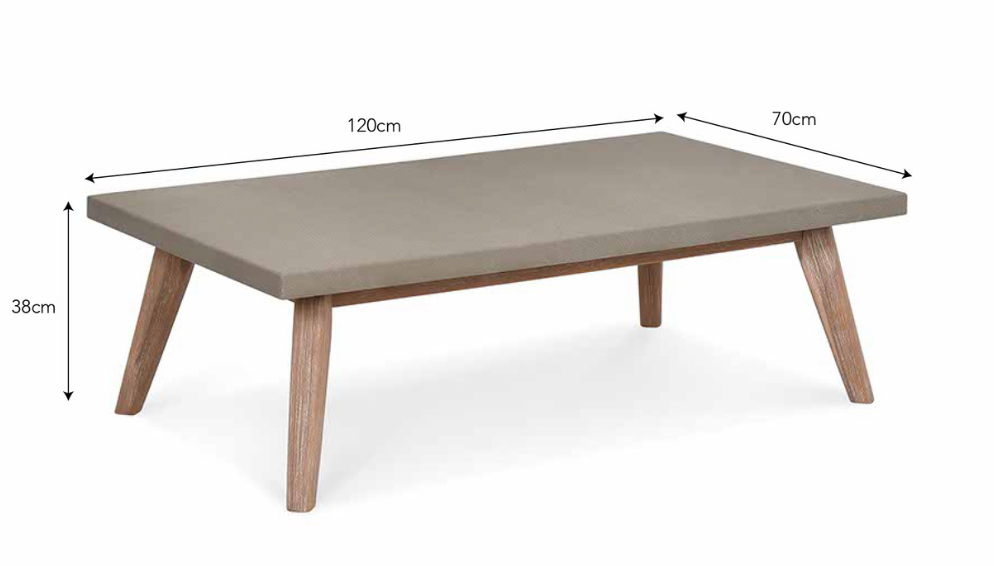 Lynton Rectangular Coffee Table Grey by Garden Trading